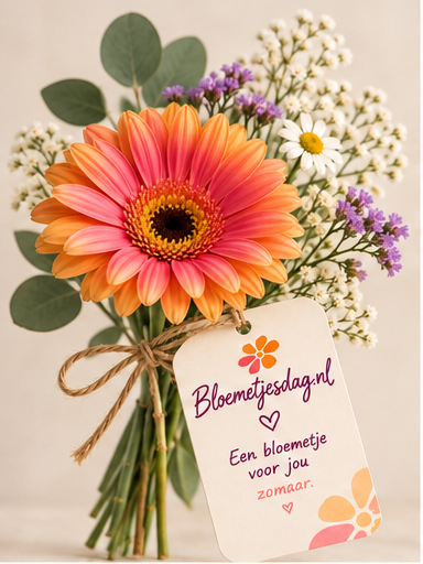 Digitaal Bloemetjesdag-bloemetje met een gerbera